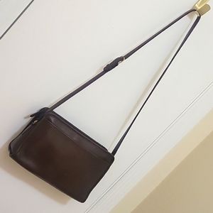 Coach Vintage Brown Leather Crossbody Bag made in New York City. USA 🇺🇸